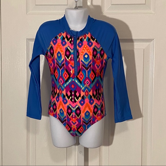 Girl’s Art Work Long Sleeve Swimsuit Size XS 4/5 - Picture 1 of 6